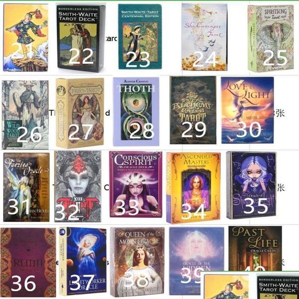 Juegos de cartas 220 Estilos Tarots Witch Rider Smith Waite Shadowscapes Wild Tarot Deck Tarjetas de juego de mesa con Colorf Box Versión en inglés D Dhpvo