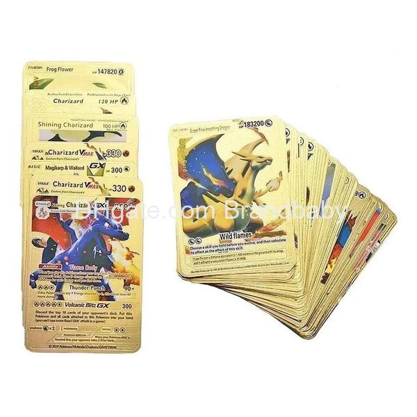 Jeux de cartes 55 pièces cartes en feuille d'or jeu divertissement Collection conseil bataille elfe anglais fabricant gros livraison directe jouets Gi Dhamh