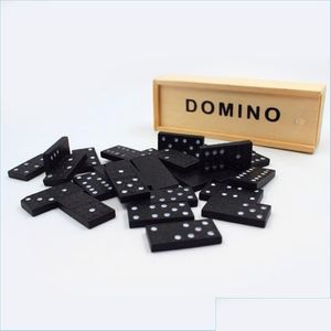 Juegos de cartas Amazon Venta Madera Negro 28 piezas Dominó Juego de mesa Conjunto Tradicional Clásico Adt Niños Diversión Familia Drop Entrega Juguetes Regalo Dhfxl