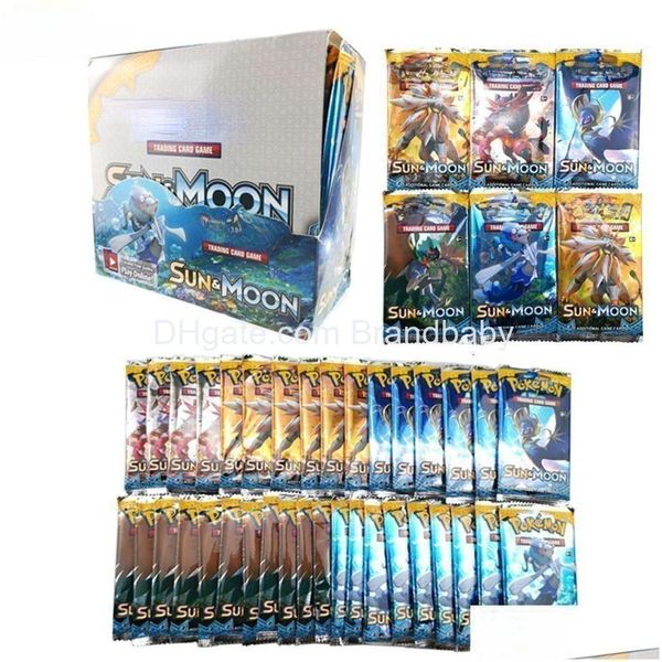 Jeux de cartes Jeux de cartes 324Pcs Cartes Booster Box All Seriestcg Sun Moon Edition 36 Packs par jeu Battle Classeur Carte Child Toy Drop D Dhki3