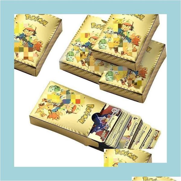 Jeux de cartes Cartoon Elf Bronzing Feuille d'or Battle Cards Drop Delivery Jouets Cadeaux Puzzles Dhm1S 202 Dhe8F