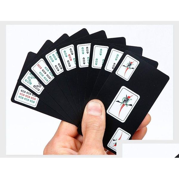 Jeux de cartes Noms de code Jeu Pvc Givré Tout Plastique Mahjong Voyage Portable Étanche Mini Vacances Jouet Cadeau Drop Delivery Jouets Cadeaux P Dhrwr