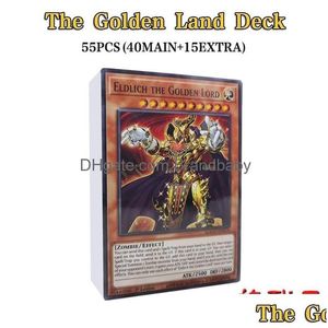 Juegos de cartas Master Duel Yu Gi Oh Juego de mesa 55 PC/Set Yuh Cards Eldlich Eldland Deck Versión inglesa jugando con Box de estaño 220713 Drop Dh630