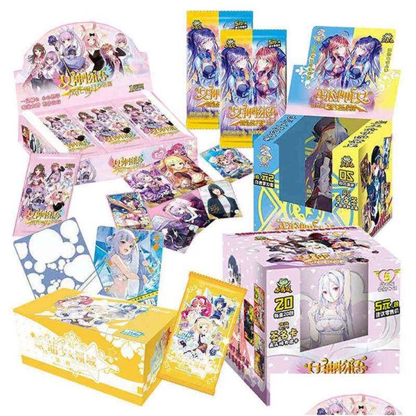 Juegos de cartas Original Goddess Story Flash Series Figuras Tarjetas Rem Eva Coleccionables Bronceado Barrage Juguetes Regalos para niños Drop Deliv Dhtkj