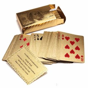 Kaartspellen Originele Waterdichte Luxe 24K Goudfolie Plated Poker Premium Matte Plastic Board Speelkaarten Voor Gift Collection Drop Dh1Fh