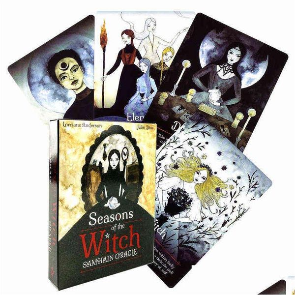 Juegos de cartas Temporadas de la bruja Oracle oards samhain vende tarjetas de tarot para la adivinación mazo x1106 Drop entrega de juguetes Regalos DHV6M