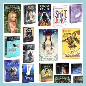 Kaartspellen Tarot Dekkaarten Fortune Golden Telling Game Speelgoed Art Nouveau The Green Witch Keltisch Thelma Steampunk Board Groothandel Drop Dhvnp