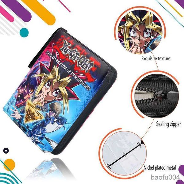 Juegos de cartas Yu Gi Oh 9 Ranuras para tarjetas Juego de anime Colección Tarjeta Álbum Titular Libro Tarjeta de dibujos animados Estuche de almacenamiento Carpeta 9 Rejilla Cremallera Juguetes para niños R230821