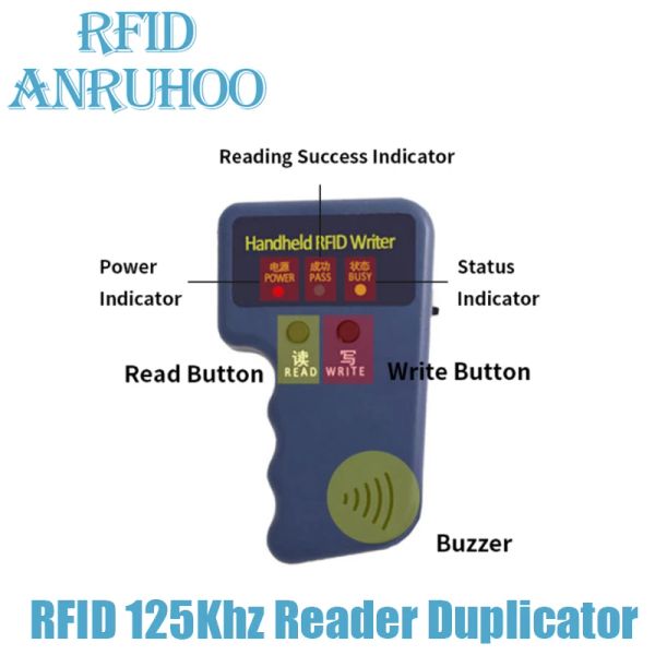 Carte Handheld RFID Reader EM / TK4100 Duplicator 125KHz COPIEUR DE CLÉ REWRITABLE EM4305 T5577 Badge Programmer Token Writer Id Tag Tag Clone