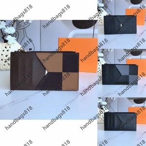 Kaarthouder Mens Cards Credit Paspoorthouders Hele mannen Women Fashion Original Black Leather Cardholders Classic Pattern Soli265T