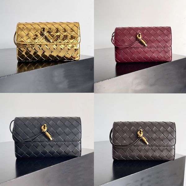 Titulaire de la carte Portefeuille Designer Andiamo Zippered Card Case en cuir véritable femmes porte-monnaie fentes pour cartes de crédit pochette fermeture à bouton-pression sac à main sac à main 10A