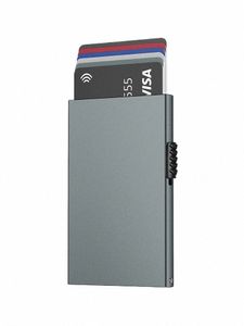 Porte-cartes Portefeuille Minimaliste Slim Metal RFID Blocage Protecteur de carte Pop Up Portefeuilles de cartes de crédit pour hommes u9YY #