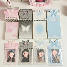 Titulares de tarjetas 10 piezas originales tridimensionales en forma de mariposa en forma de estilo pequeño material de embalaje con cartón plegado