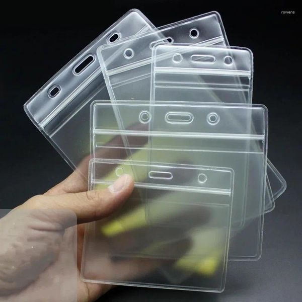 Titulares de tarjetas 10 unids PVC Clear Plastic ID Credit Bank Titular de la insignia Cubierta transparente impermeable Protección Accesorios de viaje