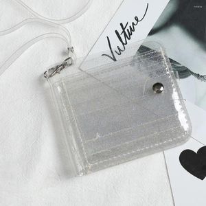 Tarjeteros 1 pieza moda chicas cartera PVC transparente impermeable pequeño monedero crédito negocios ID titular bolsa para niños regalo