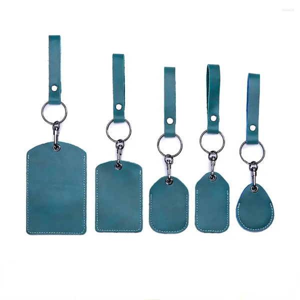 Titulaires de cartes 1PC Porte-cuir Porte-clés Porte-clés Serrure de porte Étiquettes d'accès Unisexe ID Case Bag Tag