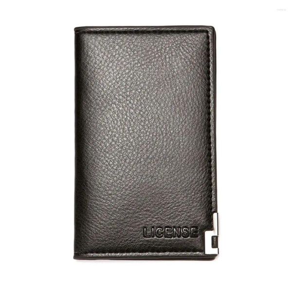 Titulaires de cartes 1pc Banque mâle PU Cuir ID Soft Billfold Organisateur d'affaires Pliable Portefeuille Hommes Titulaire