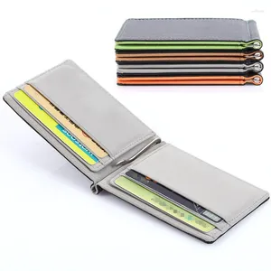 Titulaires de cartes 1pcs Sac créatif pour hommes Mode Dollar Clip Argent Solide Couleur Portefeuille Business Sleeve En gros