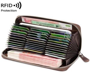 Kaarthouders 36 slots RFID -bescherming houder portefeuilles echte lederen koppelingszak vrouwen mannen portemonnee 20211225403