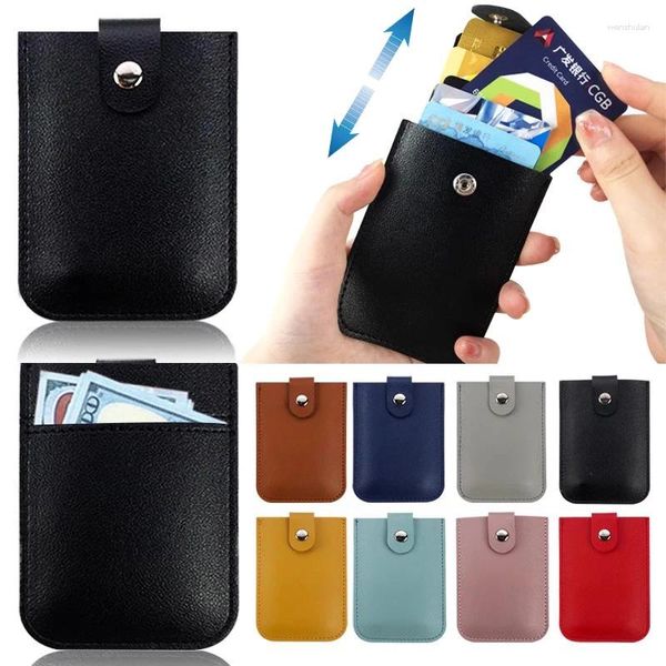 Titulares de tarjetas 5 bolsas en capas Titular de negocios delgado extraíble Mini billetera portátil Monedero corto ID de manga plegable