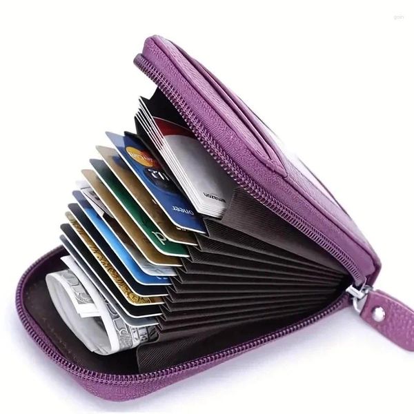 Porte-cartes un portefeuille élégant et exquis avec plusieurs créneaux de créneaux compacts