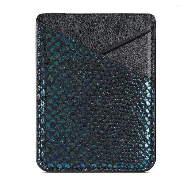 Porte-cartes Pochette adhésive Poche arrière Support pour téléphone portable Portable Stockage universel Autocollant Portefeuille Collant PU Cuir