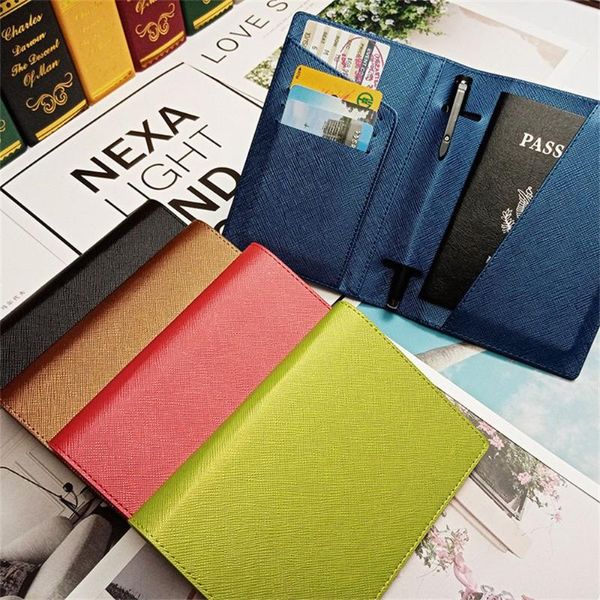 Porte-cartes Voyage d'affaires Multifonction Avec Porte-Stylo PU Cuir Passeport Cas Couverture Mlti-card Slot