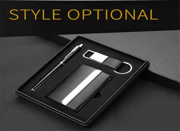 Détenteurs de cartes Bycobecy 2021 Business PU Holder Set Pen Key Organizer Case Multi Quality Metal Luxury Gift5579600
