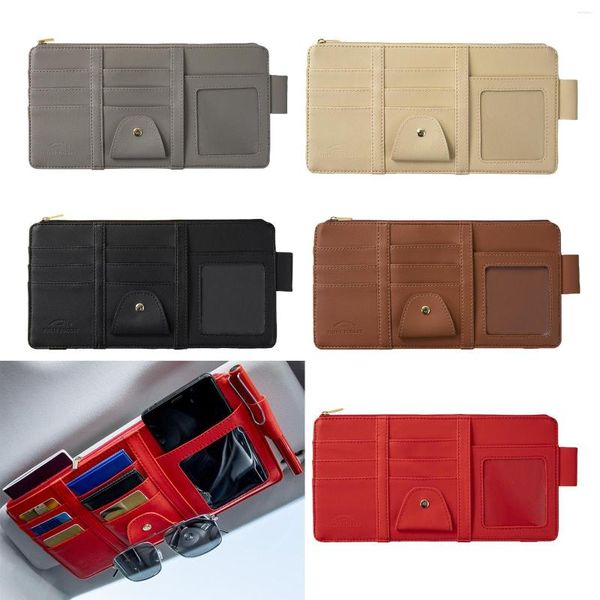 Porte-cartes, organisateur de visière de voiture, sac de rangement, support automobile, accessoires d'intérieur