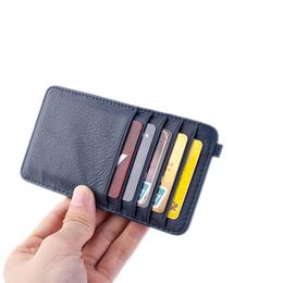 Kaarthouders Casual Mens Long Wallet Ultra Dunne Credit ID 10 Cards Slots 100% Koe echte lederen Wallets Real Leathercard