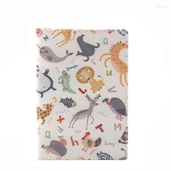 Porte-cartes mignon Animal femmes passeport couverture femme porte-fleurs étui pour cartes d'identité hommes organisateur voyage portefeuille russie filles