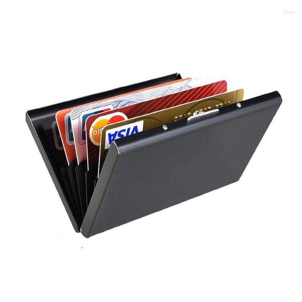 Porte-cartes Mode Aluminium Anti Magnetic Holder Femmes Hommes Métal Business Organizer Purse Wallet