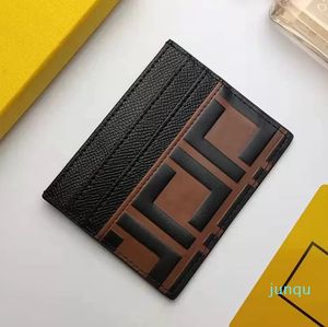 Porte-cartes Mode cartes de luxe et de commodité sac fentes pour cartes sandwich avec logo étiquette interne cuir de veau noir 8 couleurs en option