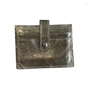 Titulaires de cartes Mode Silver-Tone Case Véritable Cuir Femmes avec Moraillon Excellente peau de vache Business VIP S Organisateur