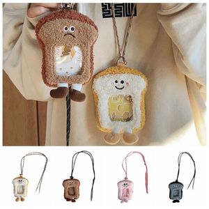 Supports de cartes Sac en casque dessin animé pain pain sac à main le support d'idol coréen expression petite poupée itabag cadeau de suspension de cou transparent