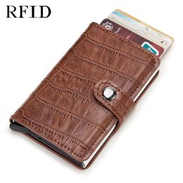 Porte-cartes RFID sans balayage, portefeuille en métal pour hommes d'affaires, Billetera Monedero Tarjetero Mujer209L