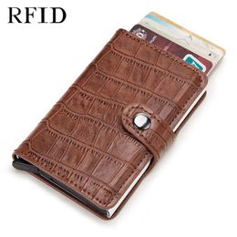 Porte-cartes RFID sans balayage, portefeuille en métal pour hommes d'affaires, Billetera Monedero Tarjetero Mujer254B