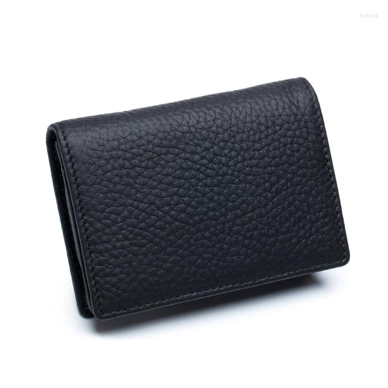 Korthållare män bifold plånbok pengar väska för läder casual hållare byte fickmynt handväska affärspresent 517d