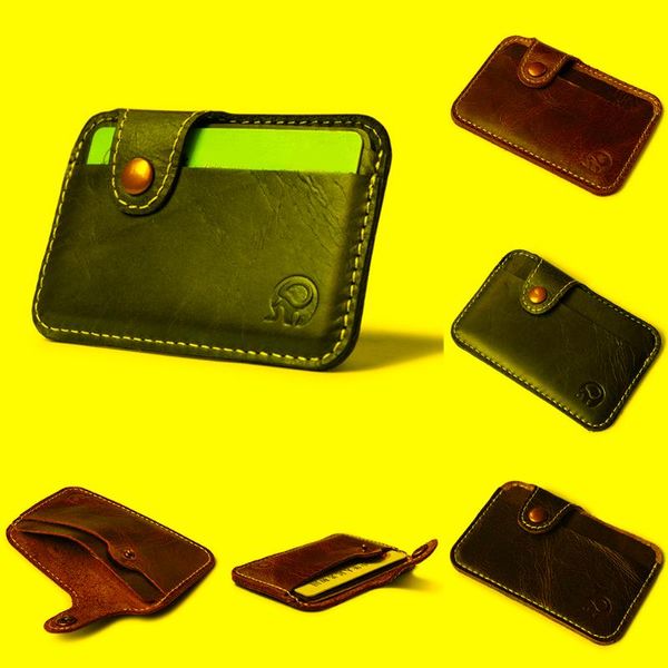 Titulares de tarjetas Men Business Leather Cash Id Idhid Bloqueador de la billetera delgada Monedas de monedas de monedas Holdercard