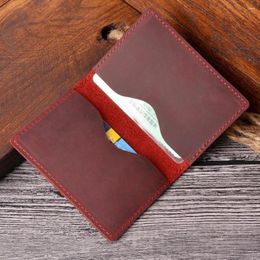 Titulaires de cartes hommes porte-carte de crédit porte-cartes en cuir de vachette rustique personnalisé affaires unisexe portefeuille poche en gros