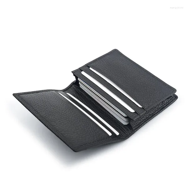 Titulaires de cartes Hommes Titulaire minimaliste de luxe en cuir véritable portefeuille d'affaires mince sac à main mince mini petite carte d'identité pour