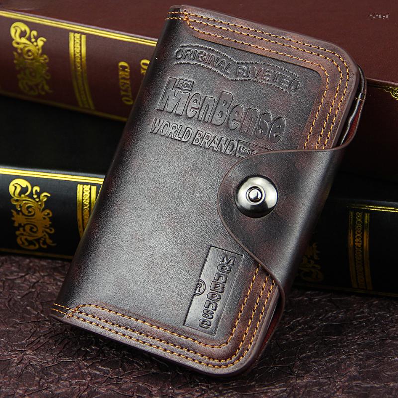 Card Holders Men Wallet Magnetic Snap Clutch Bag Male Leather Compartment Purse Holder