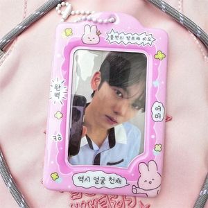 Titulares de tarjetas Mini Pocard Holder Kawaii Kpop Picture Idol Cards Display Llavero Bolsa Colgante Ins Po Protector Decoración de la habitación