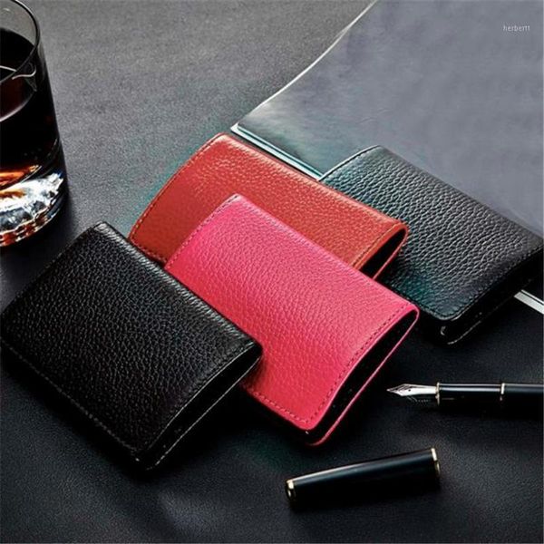 Porte-cartes Mini étui en cuir PU couverture portefeuille affaires ID luxe haut de gamme pour hommes et femmes1