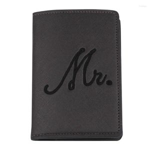 Tarjeteros Mr And Mrs PU cuero novia novio pasaporte cubre funda protectora organizador para boda parejas viaje