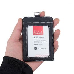 Kaarthouders PU Leather Business Employee ID Holder Exposanten Naam Cover Soft Work Certificate Identity Badge 3 Colors1