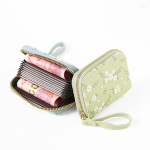 Porte-cartes en cuir PU pour femmes, court, noir/rose/bleu/violet/abricot/vert, 9 Bits, 2 grandes positions, porte-monnaie féminin, pochette