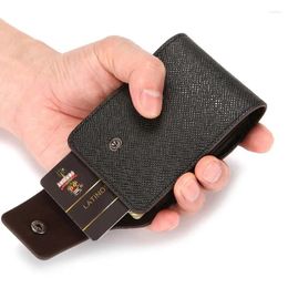Porte-cartes en cuir PU sacs multifonctions porte-monnaie portefeuille noir plusieurs fentes sac unisexe ID crédit porte-banque