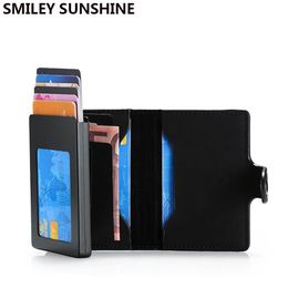 Cartes Cartes RFID Holder Case Men Carbon Fibre Metal Smart Minimalist Wallet Cuir Busine Bank Holder 2021 Nederlands249n