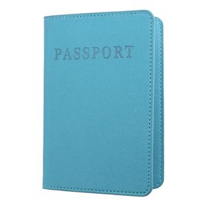 Titulaires de cartes Couleur unie Faux Cuir Voyage Porte-passeport Couverture ID Billet Pochette Sac